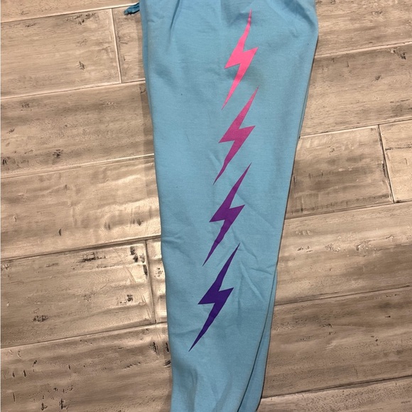 Aviator Nation Blue Sweatshirt and Joggers Set with ombre Lightning Bolt - Picture 3 of 3